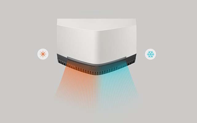 showcasing that this hand dryer can provide both warm air dry and cold air dry for users preference