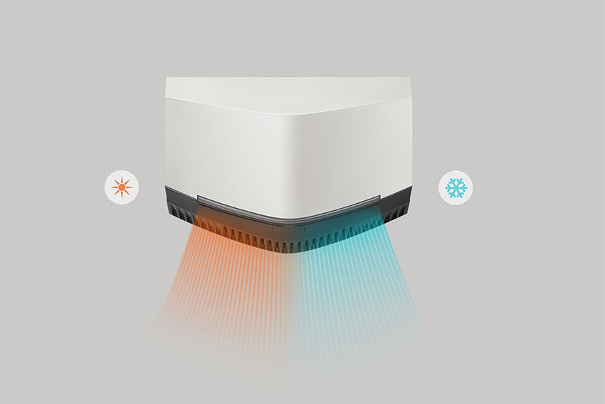 showcasing that this hand dryer can provide both warm air dry and cold air dry for users preference