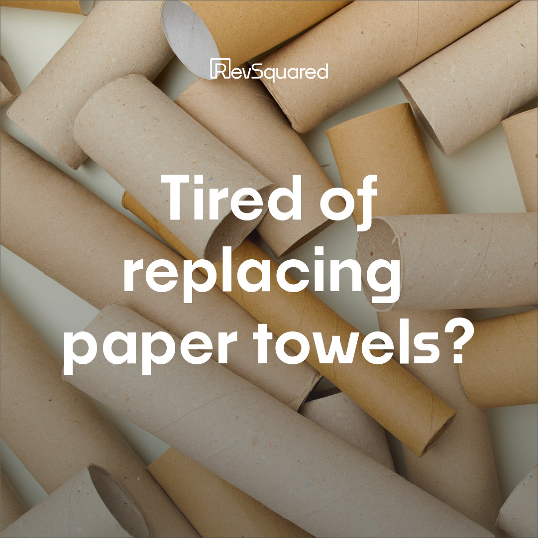 A pile of paper towels rolls, Tired of replacing paper towels?