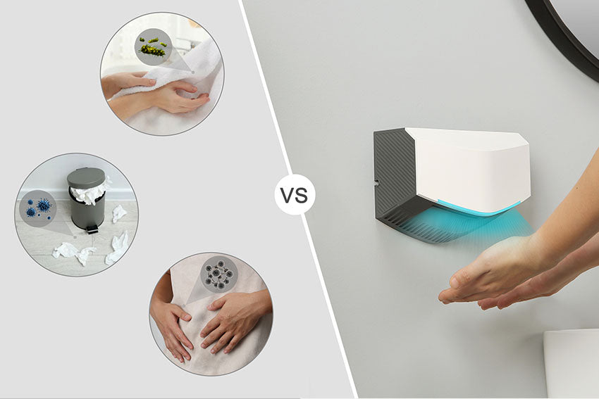 hand dryers are a clean and sanitary option for making sure hands stay clean