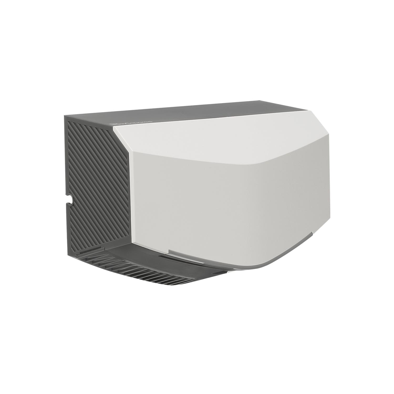 Side view of a white RevSquared HD350 compact hand dryer for commercial and residential spaces